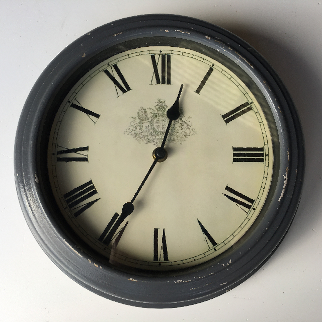 CLOCK, Wall Mount - Antique Grey Dial